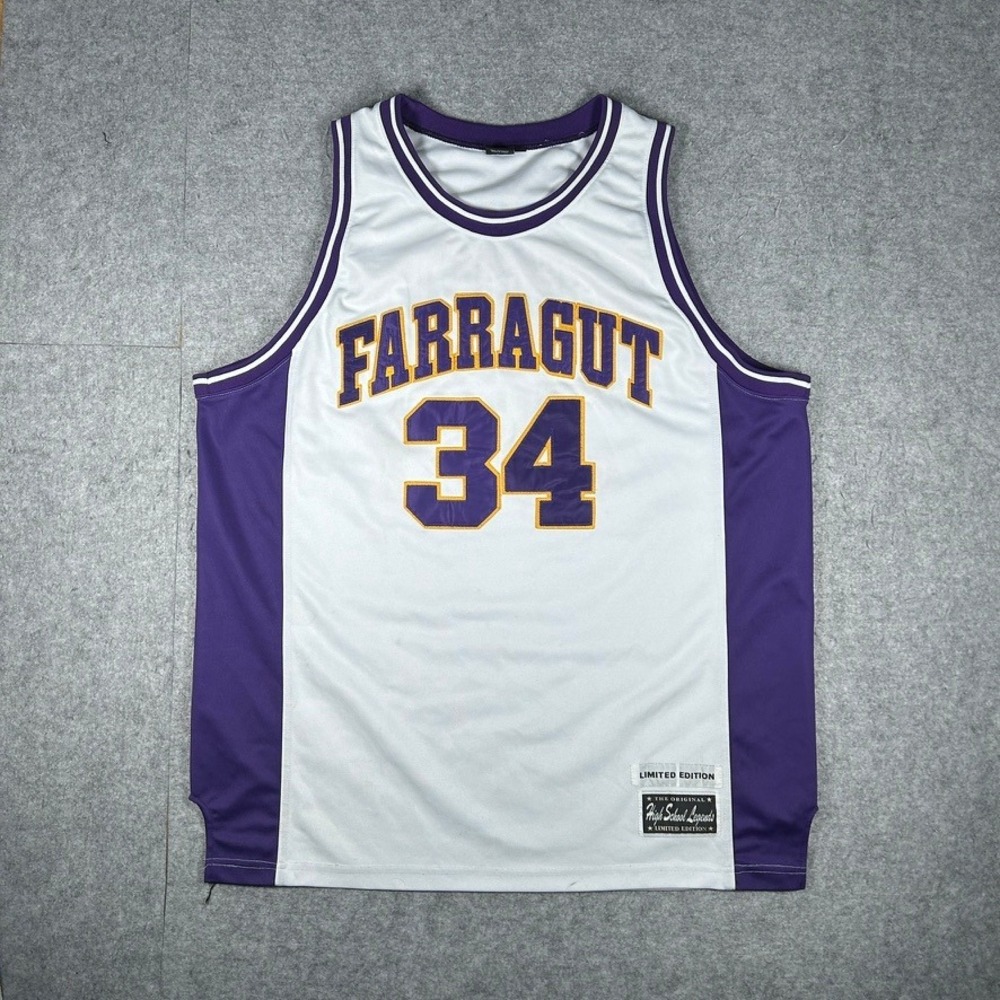 High School Legends Basketball Jersey Men 56 White Kevin Garnett Farragut 34